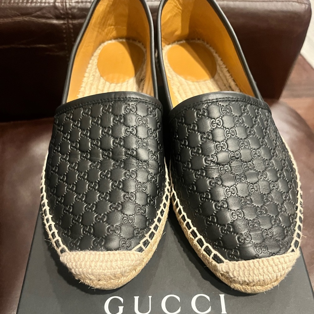 Great condition! AUTHENTIC GUCCI MICROGUCCISSIMA GG LEATHER ESPADRILLE